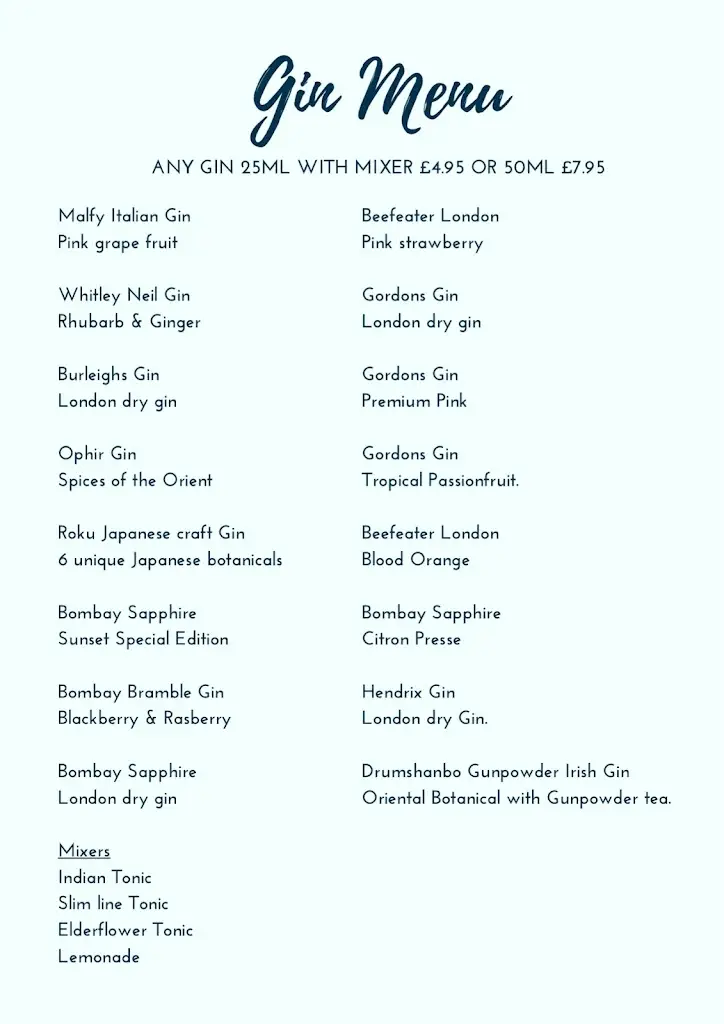 Menu_The Empress Of India_Asfordby_image_2