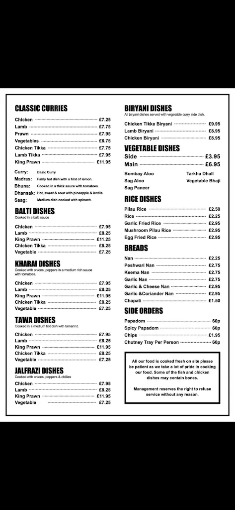 Menu_The Empress Of India_Asfordby_image_4