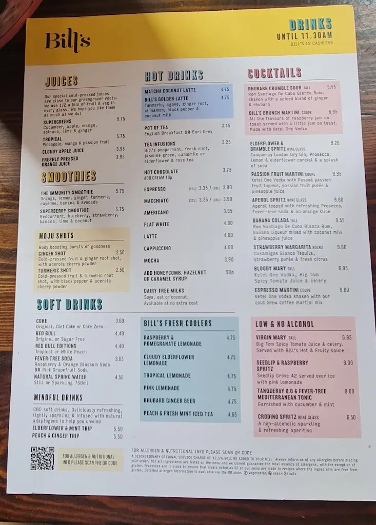 Menu_Bill's Leeds Restaurant_City and Borough of Leeds_image_1