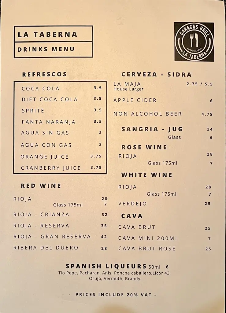 Menu_La Taberna Leeds_City and Borough of Leeds_image_3