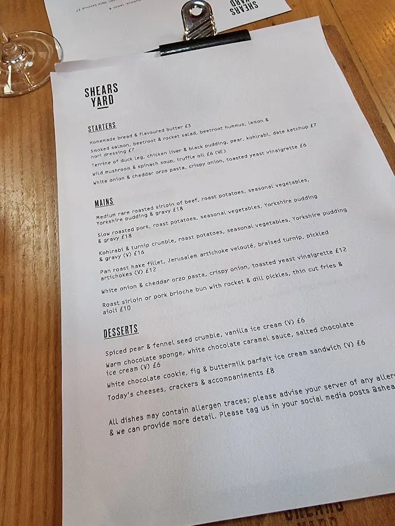 Menu_Shears Yard_City and Borough of Leeds_image_3