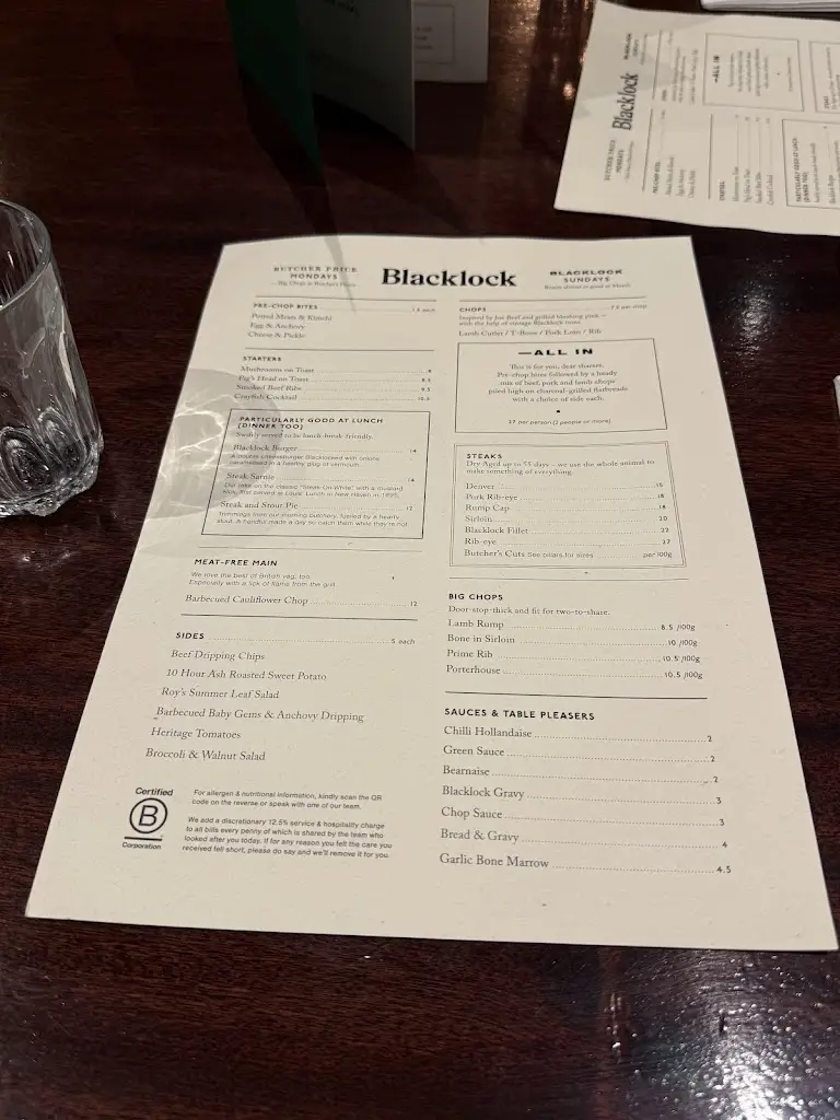 Menu_Blacklock City_City of London_image_3