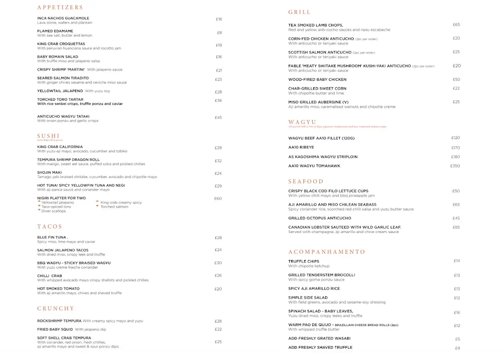 Menu_Inca London_City of London_image_1