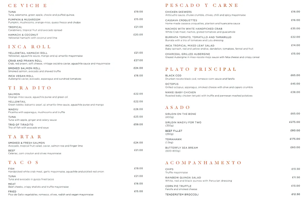 Menu_Inca London_City of London_image_2