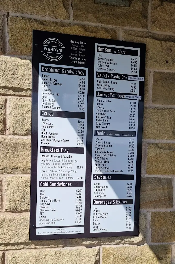 Menu_Wendy's Sandwich Shop_Clayton West_image_2