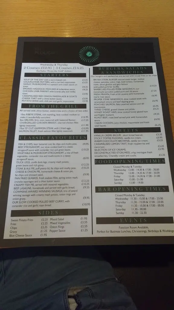 Menu_The Plough Restaurant & Bar, Oswaldtwistle_Clayton le Moors_image_3