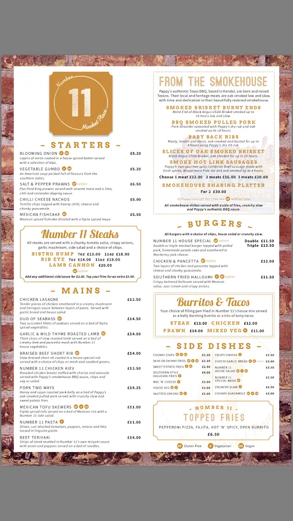 Menu_Number 11 restaurant and bar_Cleator Moor_image_1