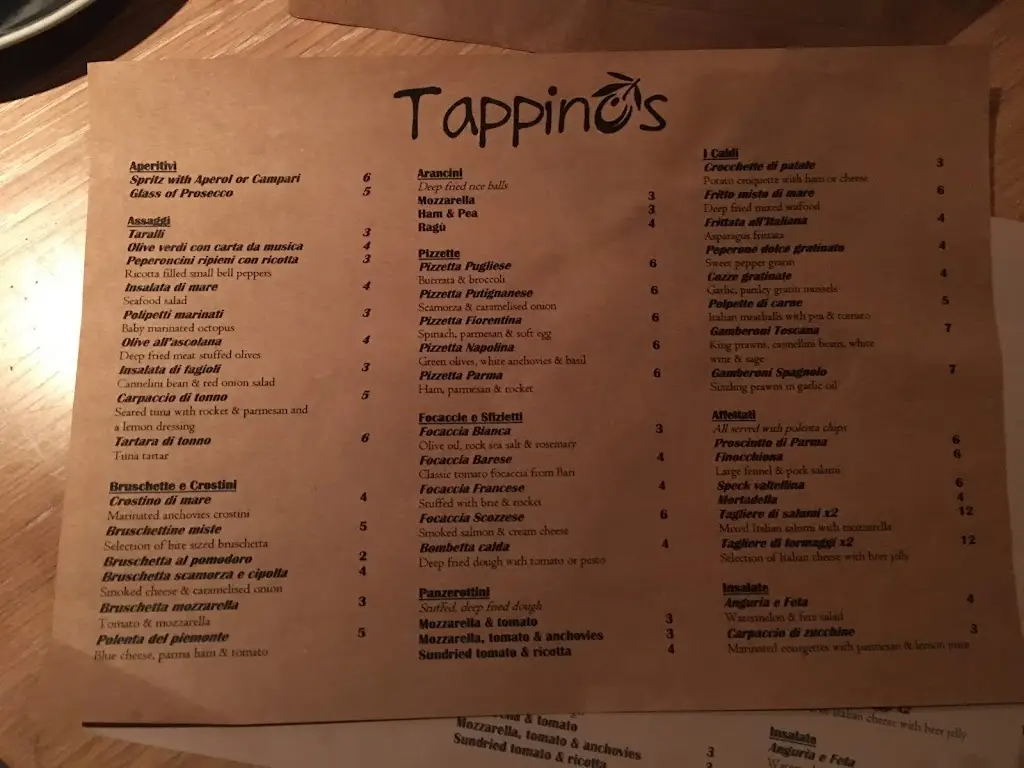 Menu_Tappino's_Cleckheaton_image_4
