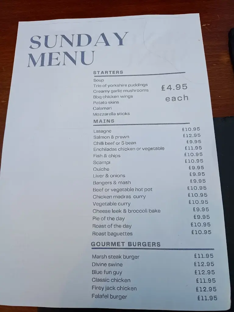 Menu_The Marsh_Cleckheaton_image_2