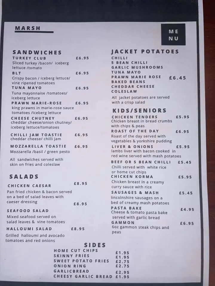 Menu_The Marsh_Cleckheaton_image_4