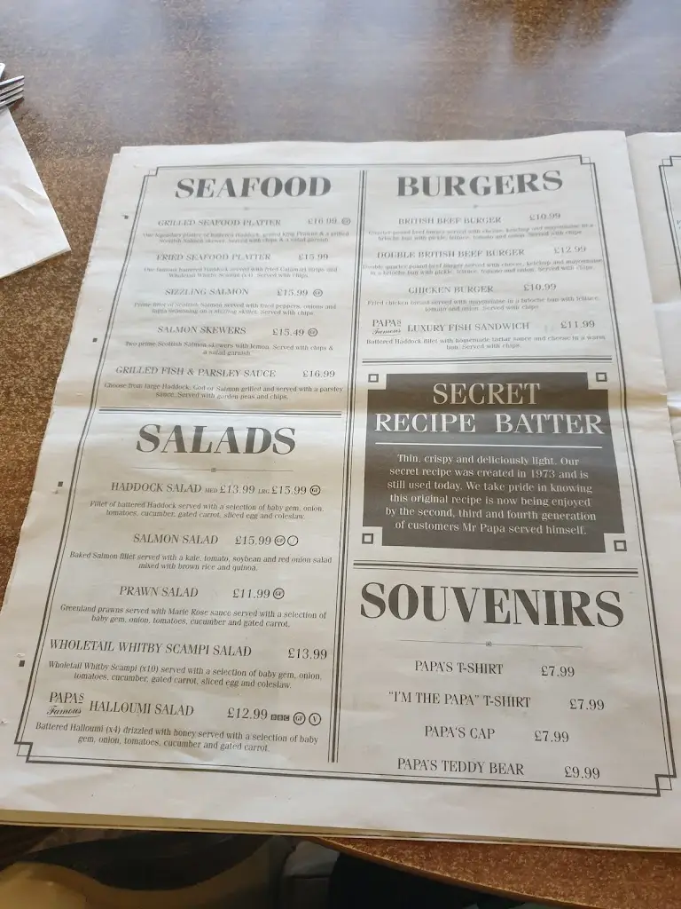 Menu_Papas Fish & Chips - Cleethorpes Pier_Cleethorpes_image_1