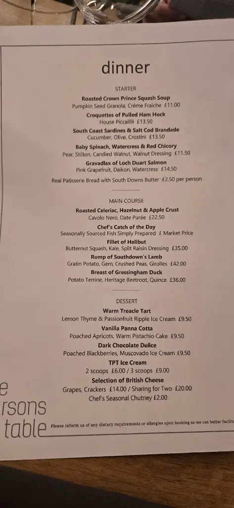 Menu_The Parsons Table_Arundel_image_2