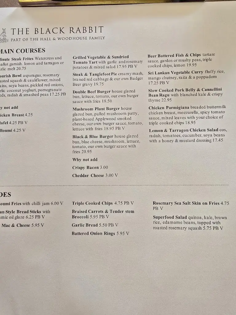 Menu_The Black Rabbit_Arundel_image_4