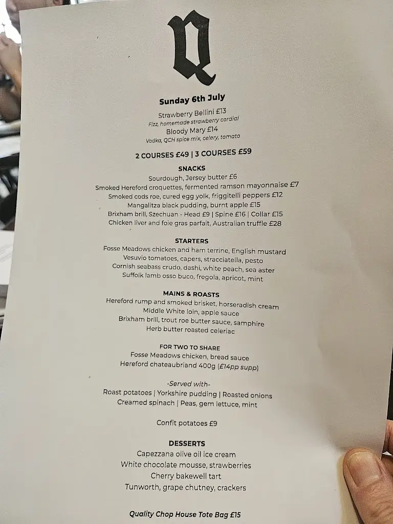 Menu_The Quality Chop House_Clerkenwell_image_1