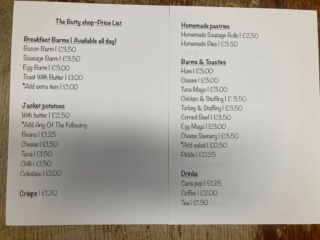 Menu_The Butty Shop_Clayton-le-Woods_image_1