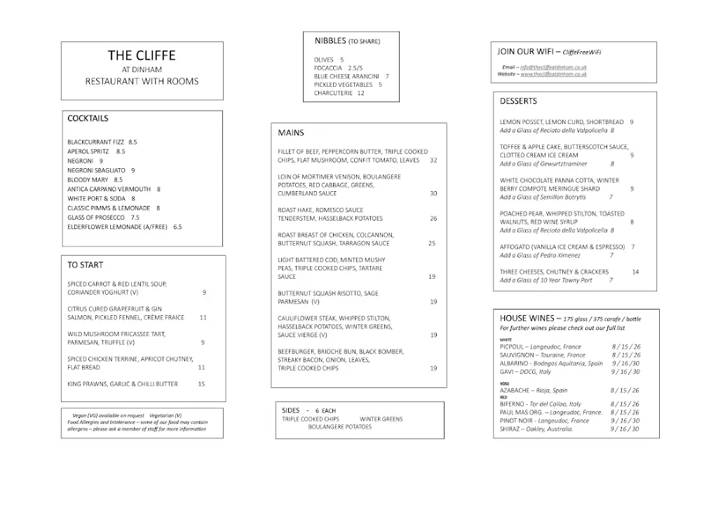 Menu_The Cliffe at Dinham_Cliffe_image_1
