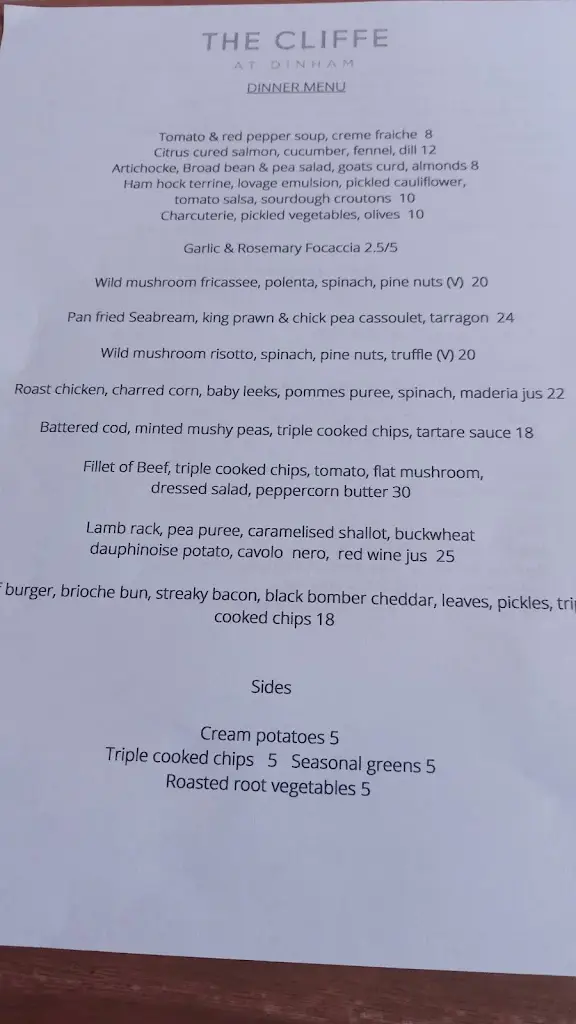 Menu_The Cliffe at Dinham_Cliffe_image_2