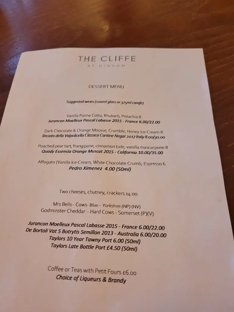 Menu_The Cliffe at Dinham_Cliffe_image_3
