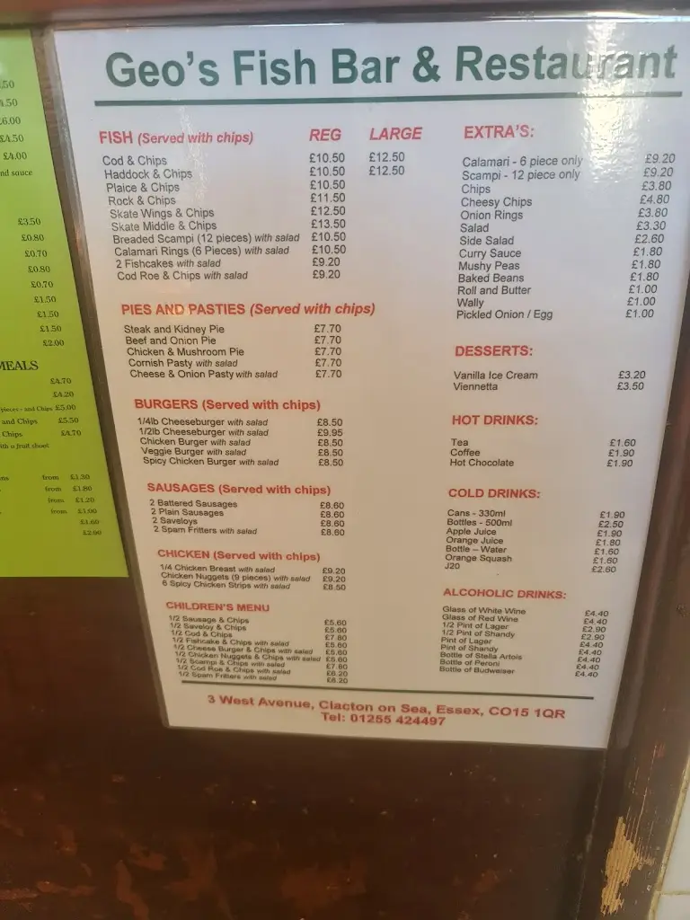 Menu_Geo's Fishbar_Clacton-on-Sea_image_1