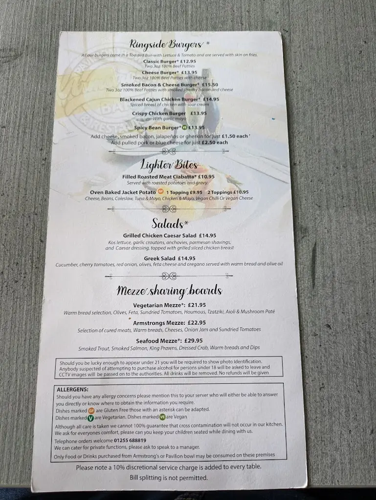 Menu_Armstrong's Bar & Restaurant_Clacton-on-Sea_image_1