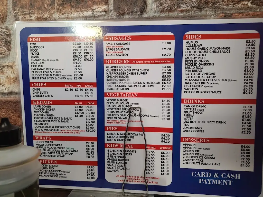 Menu_M & A Fish Bar_Clacton-on-Sea_image_1