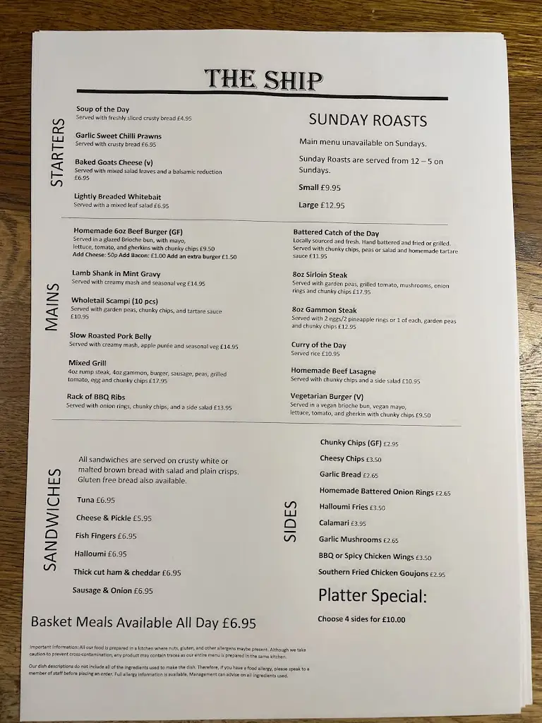 Menu_The Ship Great Clacton_Clacton-on-Sea_immagine_1