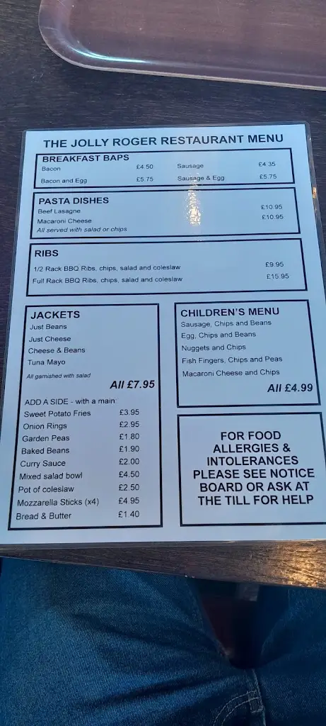 Menu_Jolly Roger's Restaurant_Clacton-on-Sea_image_2