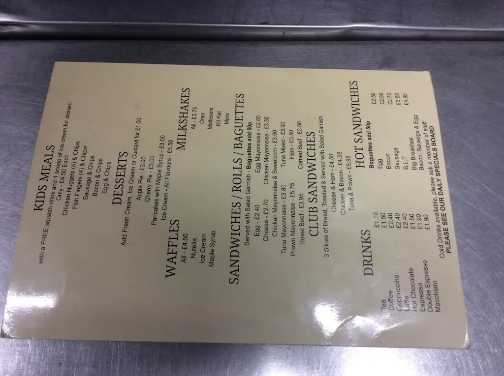 Menu_Charlie's Diner_Clacton-on-Sea_image_1
