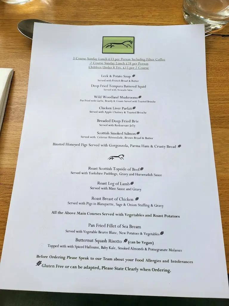 Menu_The Black Horse_Arundel_image_1