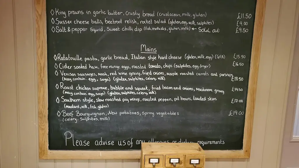 Menu_The White Swan_Arundel_image_3