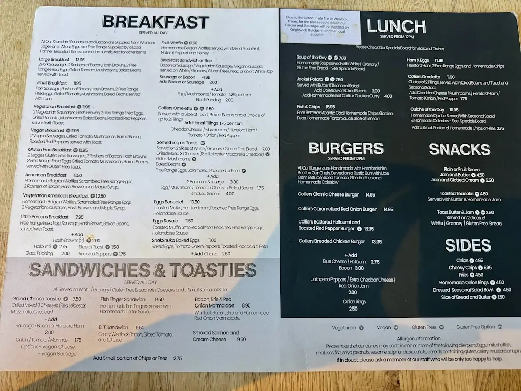 Menu_The Colliers Farm Shop and Cafe_Cleobury Mortimer_image_1