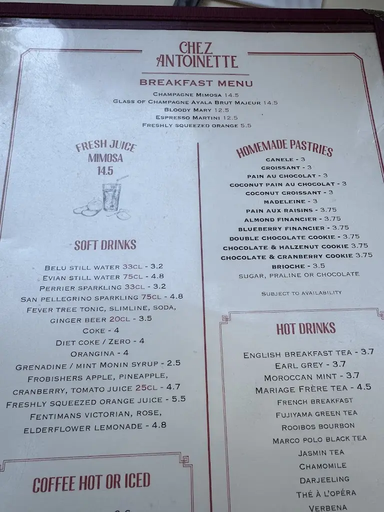 Menu_Chez Antoinette Victoria_City of Westminster_image_3