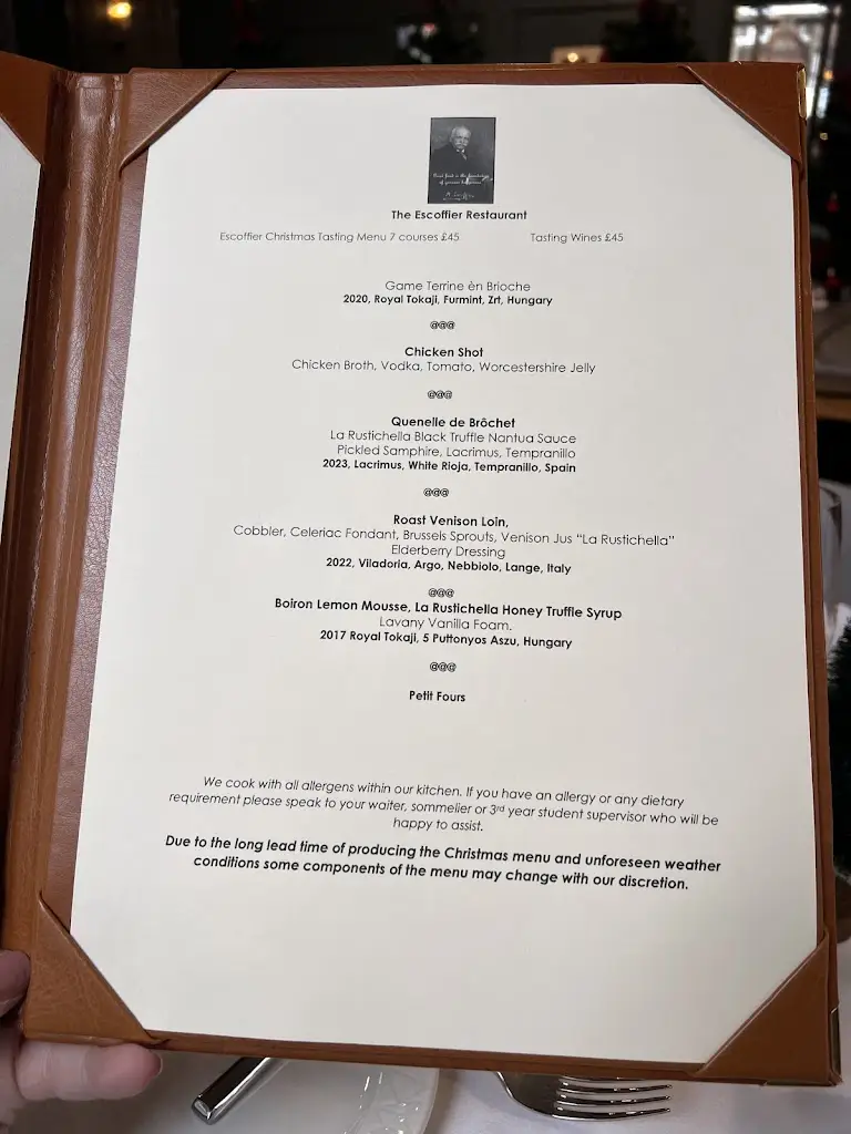 Menu_The Vincent Rooms_City of Westminster_image_1