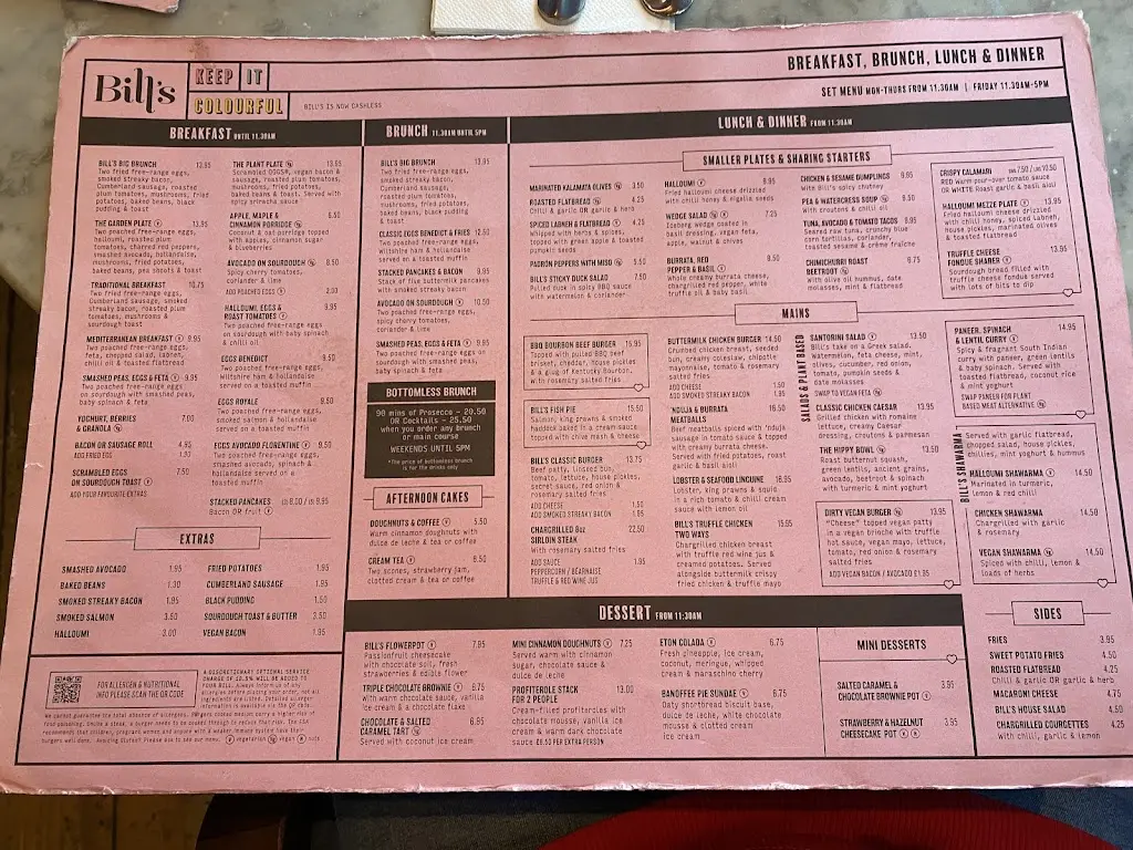 Menu_Bill's Victoria Restaurant_City of Westminster_immagine_3