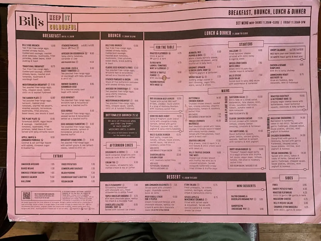 Menu_Bill's Victoria Restaurant_City of Westminster_immagine_4