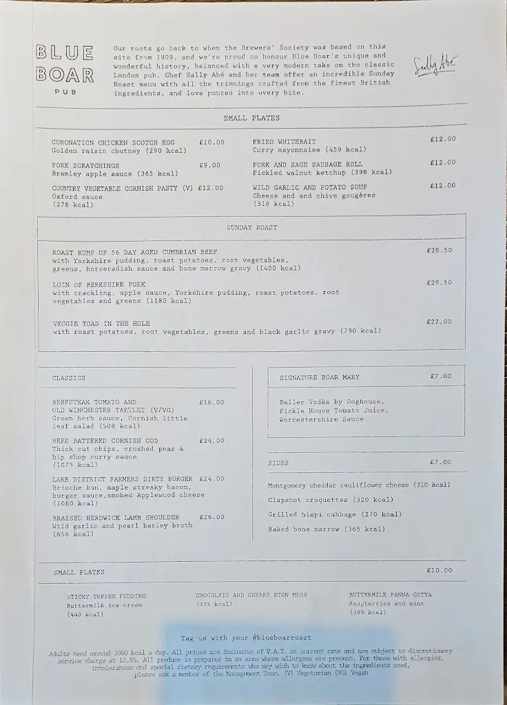 Menu_Blue Boar Pub_City of Westminster_imagen_3