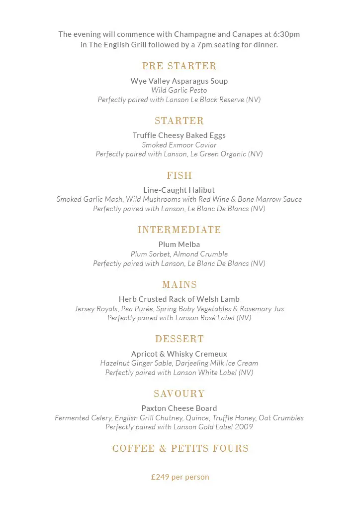 Menu_The English Grill_City of Westminster_image_2