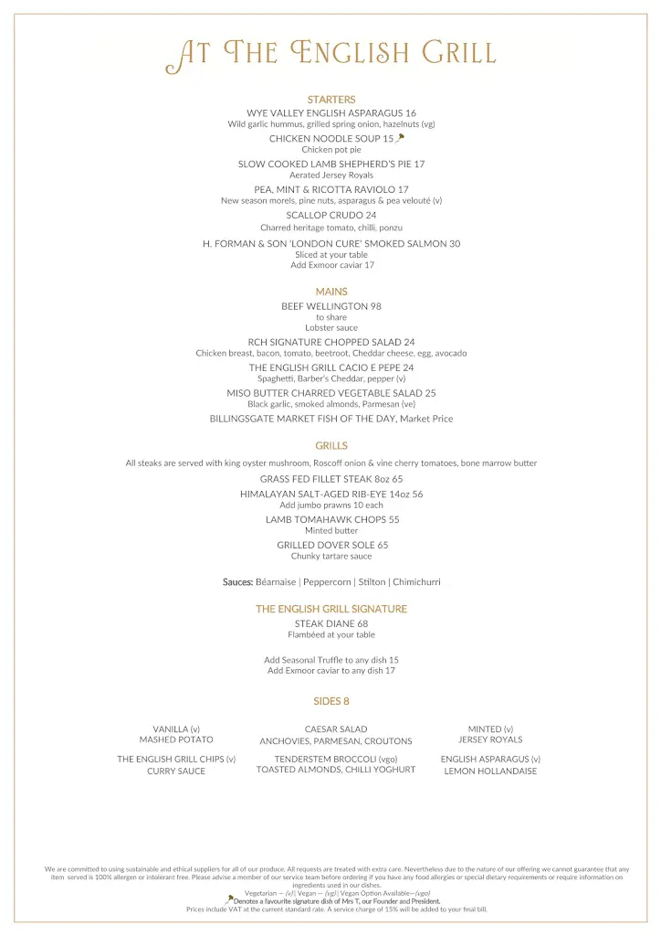 Menu_The English Grill_City of Westminster_image_3