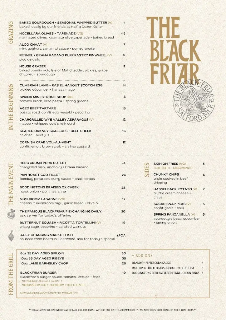 Menu_The Black Friar_City and Borough of Salford_image_2