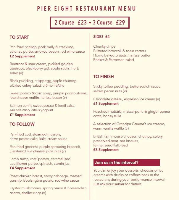 Menu_Pier Eight Restaurant_City and Borough of Salford_image_4