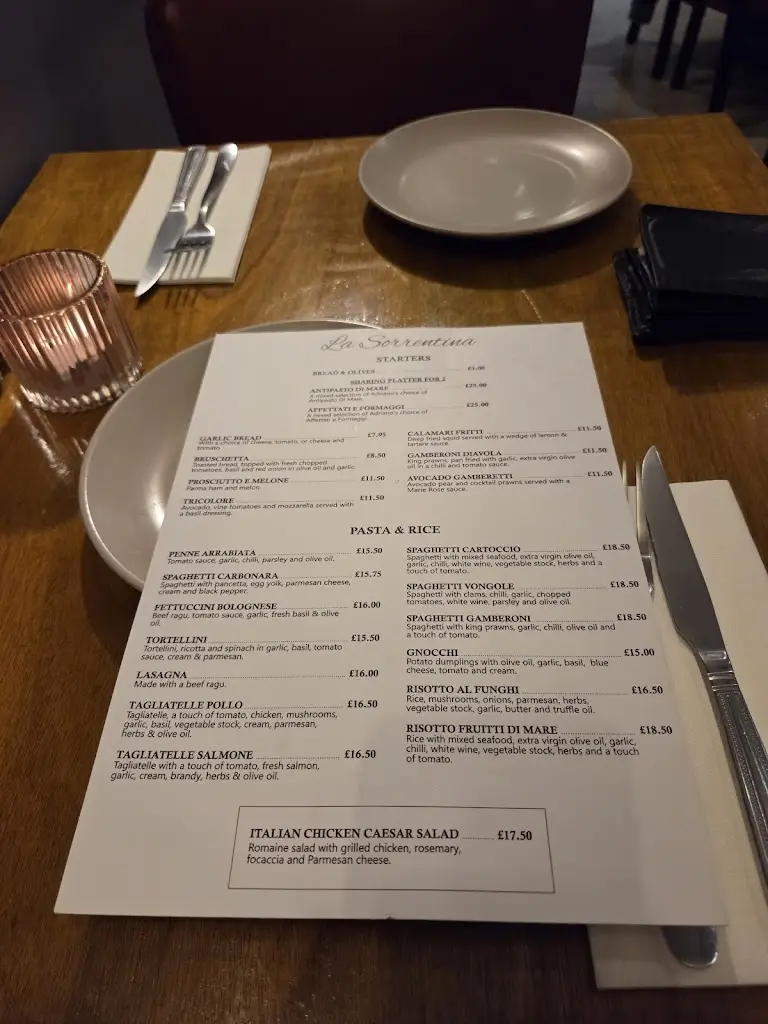 Menu_La Sorrentina Italian Restaurant_Ascot_image_1