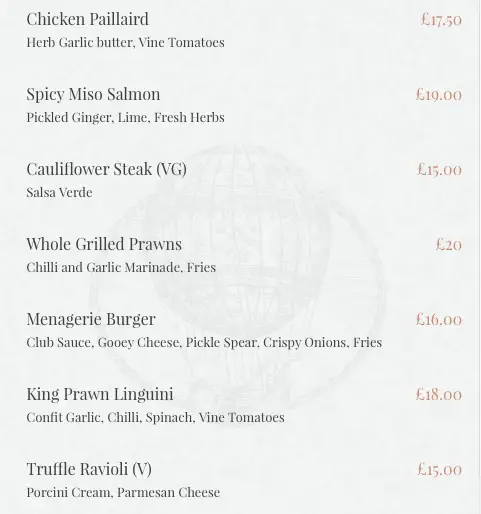 Menu_Menagerie_City and Borough of Salford_image_2