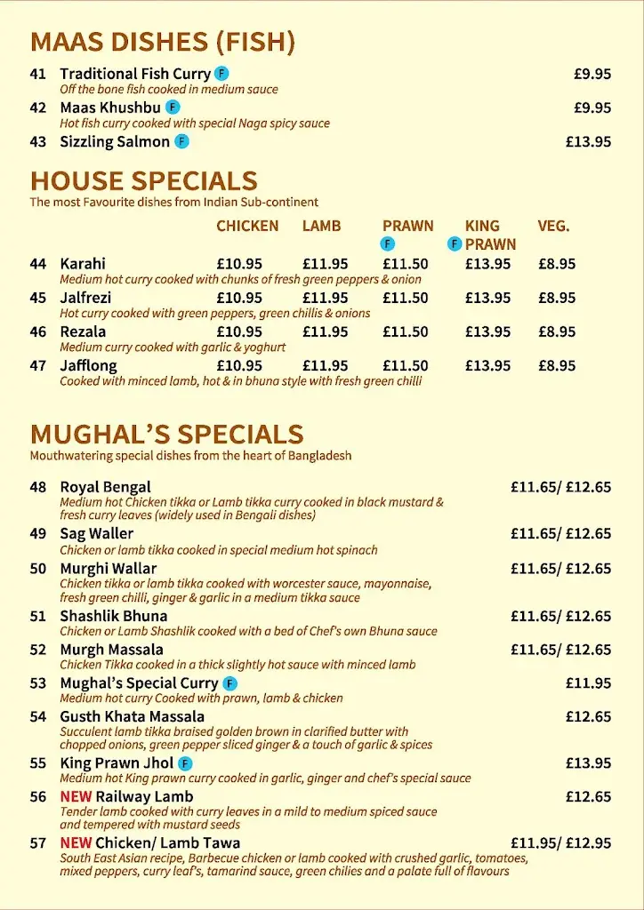 Menu_Mughal Knight Restaurant_Clare_image_2