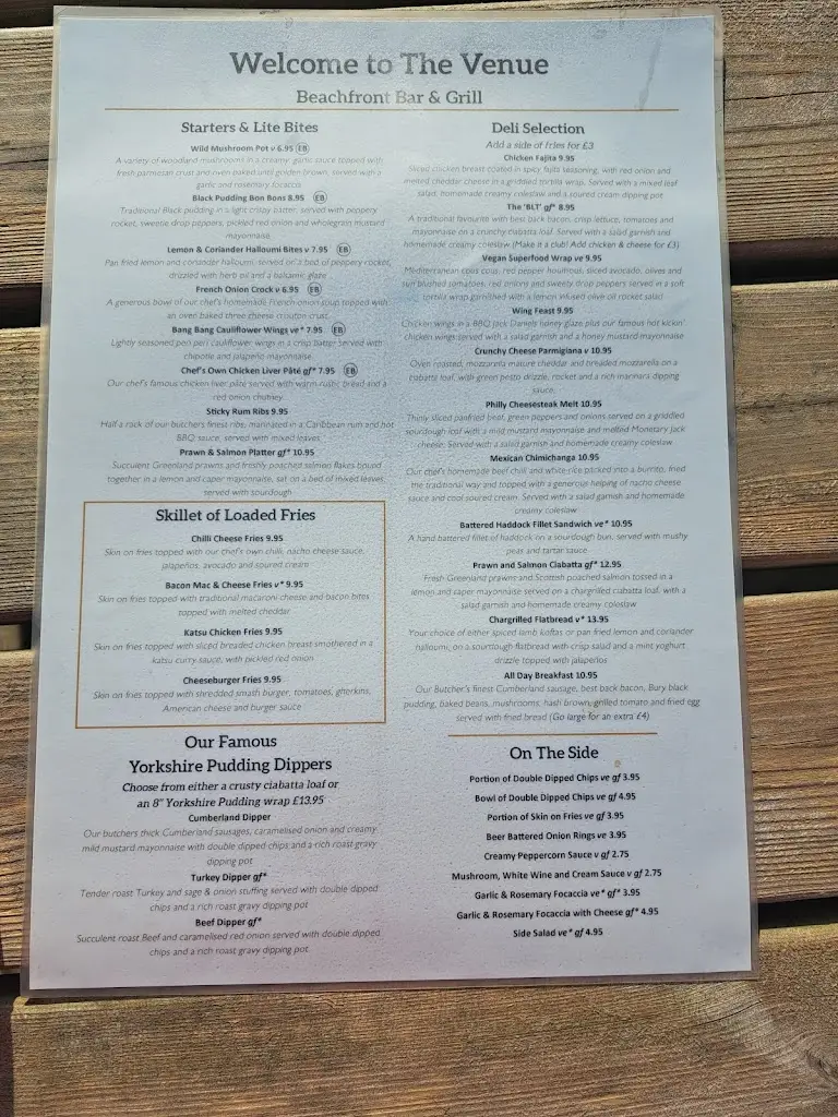 Menu_The Venue_Cleveleys_immagine_4