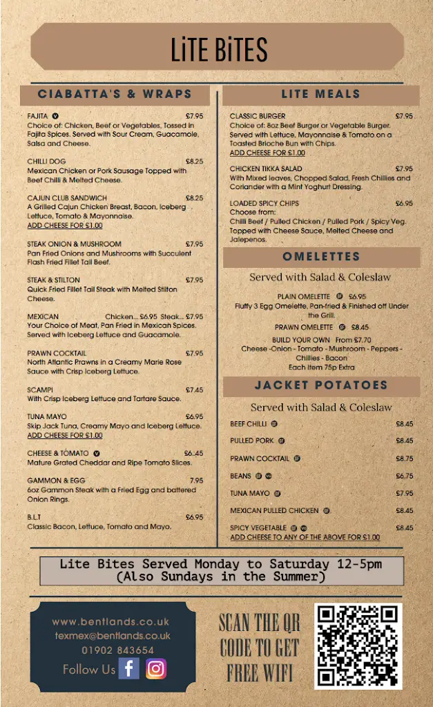 Menu_The Bentlands_Codsall_image_1