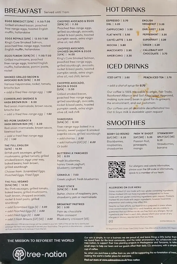 Menu_The Royal Foresters_Ascot_image_2