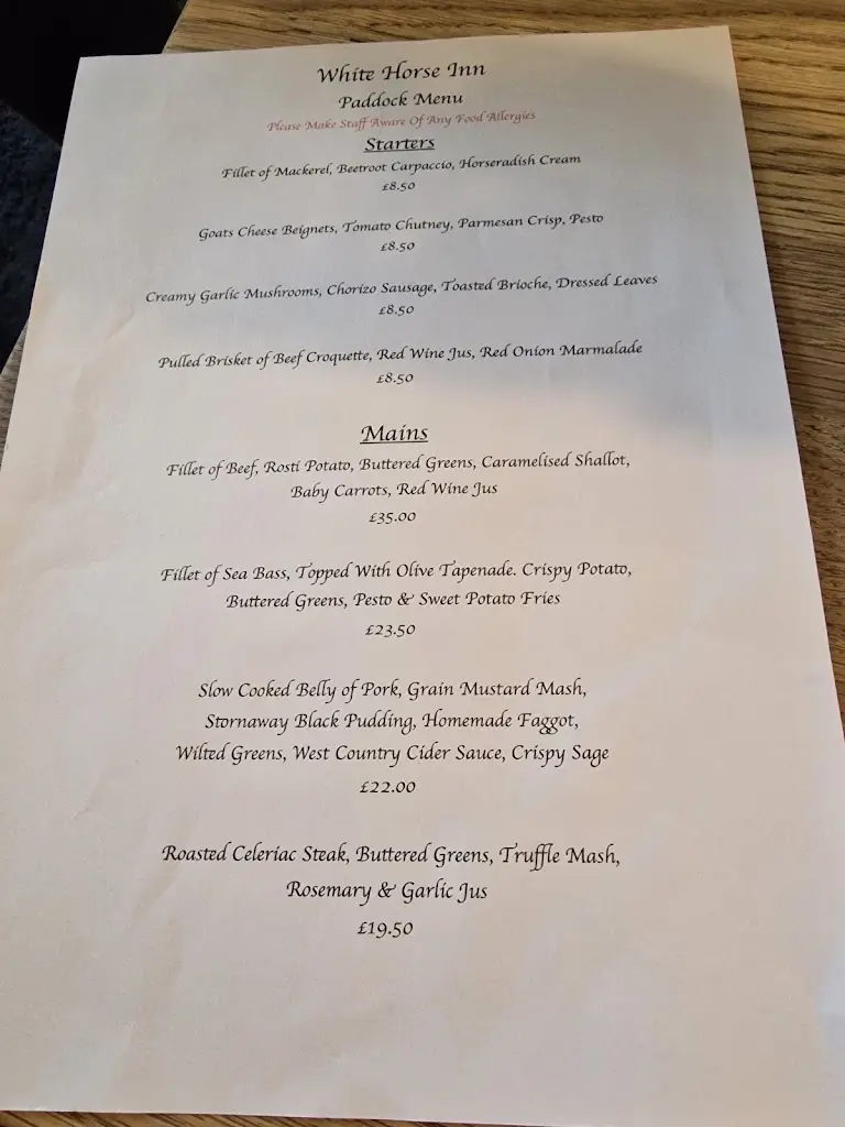 Menu_White Horse Inn_Coleford_image_2
