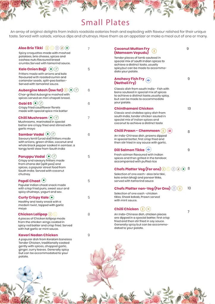 Menu_Kaveri - Modern Indian kitchen and bar_Colchester_image_1