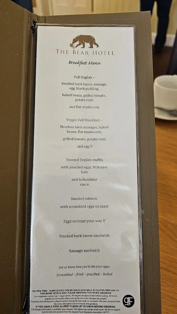 Menu_The Bear Hotel_Collingbourne Kingston_image_1