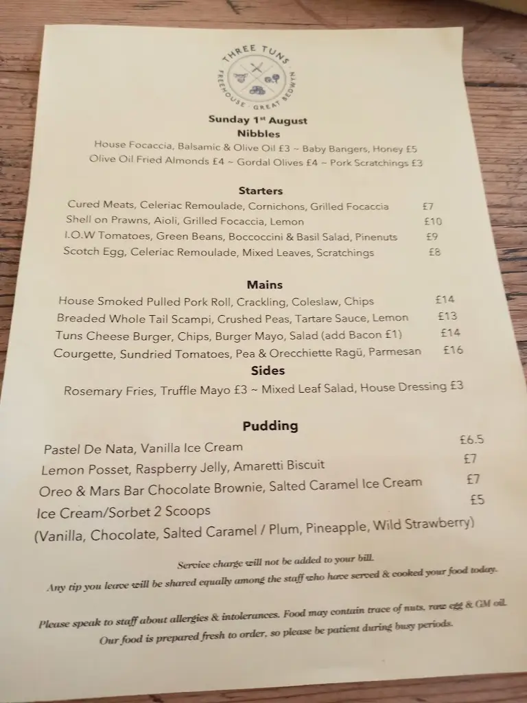 Menu_The Three Tuns, Great Bedwyn_Collingbourne Kingston_image_3